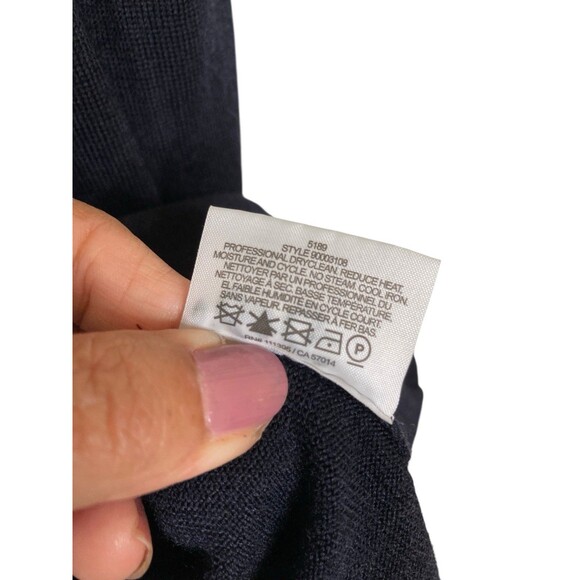 Tory Burch Blue Sweater Womens Size S Short Sleeve Merino Wool Back Zip - Picture 10 of 13